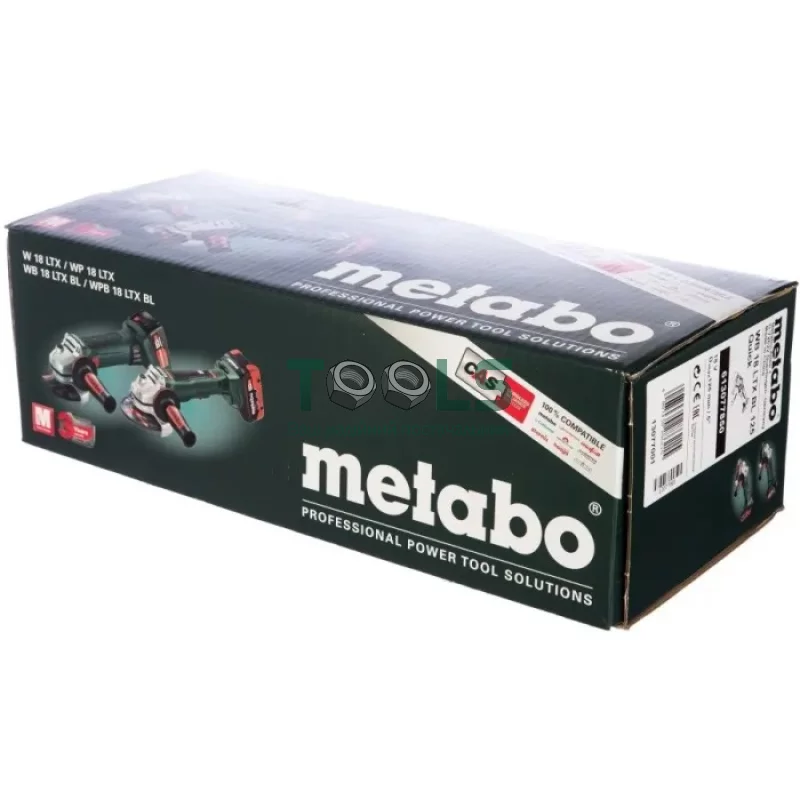 Акумуляторна болгарка безщіткова Metabo WPB 18 LTX BL 125 QUICK (125 мм, 18 В, без АКБ) (613075850)