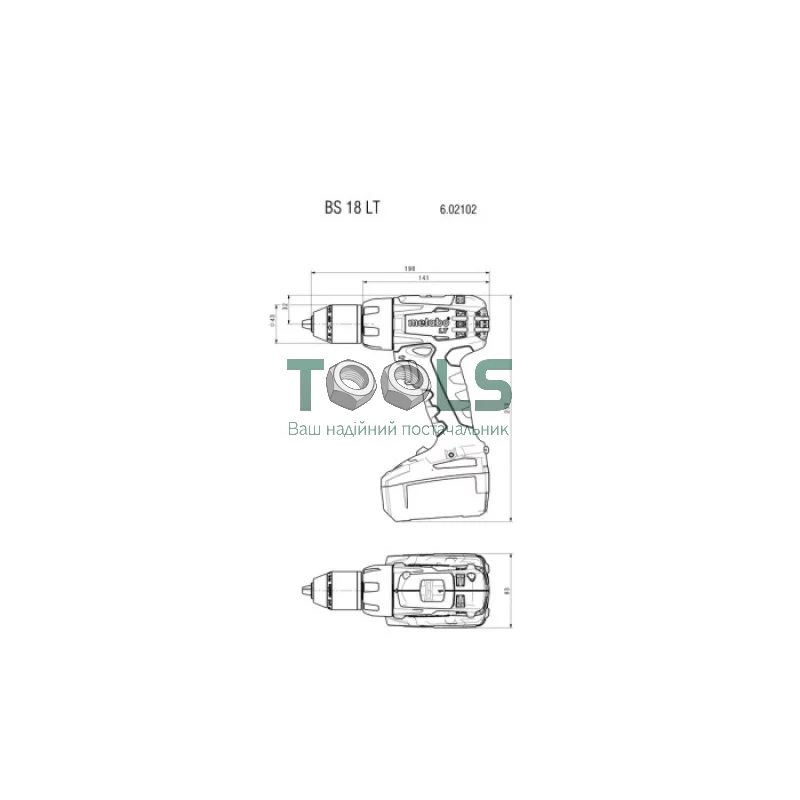 Аккумуляторный шуруповерт Metabo BS 18 LT (18 В, без АКБ) (602102890)