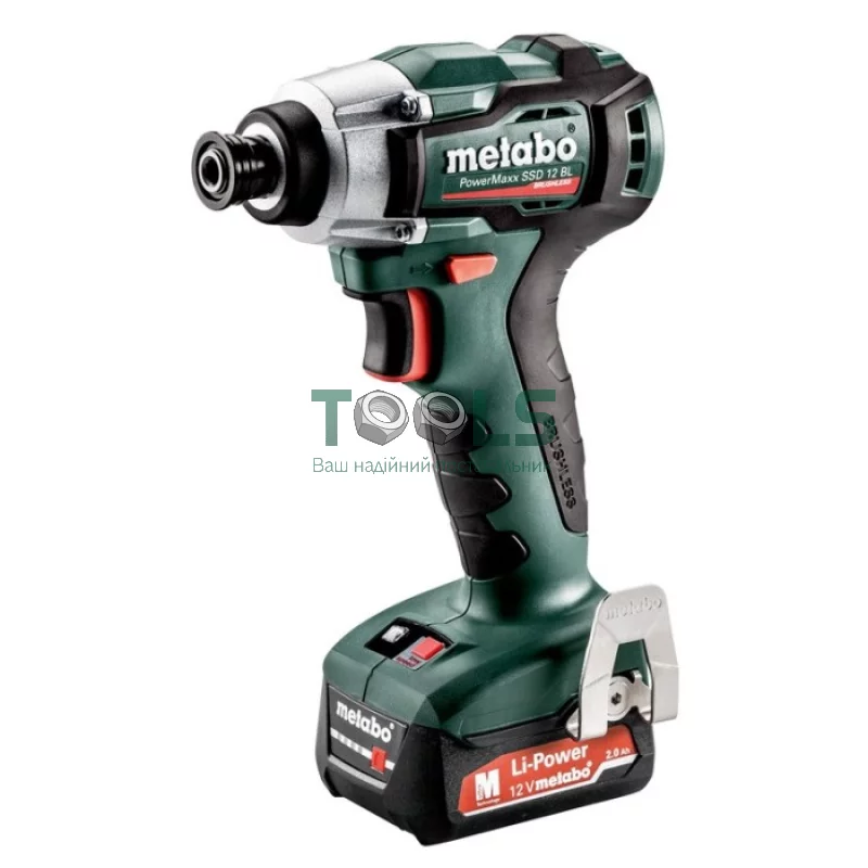 Аккумуляторный ударный гайковерт Metabo PowerMaxx SSD 12 BL (12 В, 2х2 А*ч) (601115500)