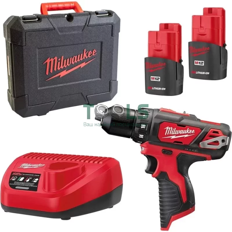 Аккумуляторная дрель-шуруповерт Milwaukee M12 BDD-152C (12 В, 2х5 А*ч, 30 Н*м) (4933451460)