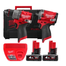 Акумуляторний ударний дриль-шуруповерт Milwaukee M12 FPD2-402X + Акумуляторний гайковерт Milwaukee M12 FIWF12 (12 В, 2х4 А*год) (4933492512)