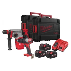 Аккумуляторная дрель-шуруповерт Milwaukee M18 BLDD2-0X + перфоратор Milwaukee M18 BLHX-502X (18 В, 3х5 А*ч) (4933492649)