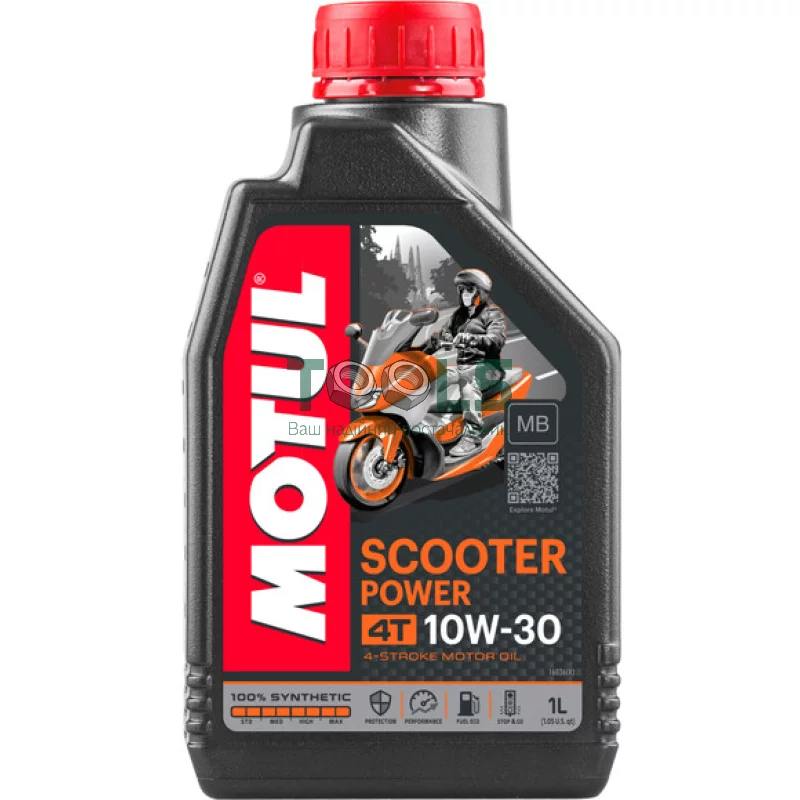 Моторное масло Motul Scooter Power 4T 10W30 MB, 1 л (105936)