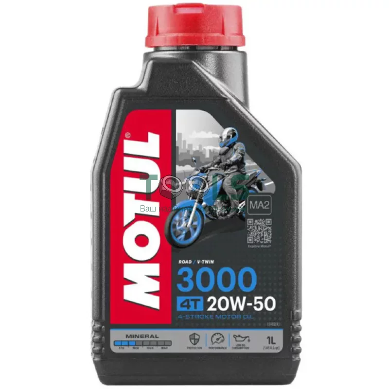 Моторное масло Motul 3000 4T 20W50, 1 л (107318)