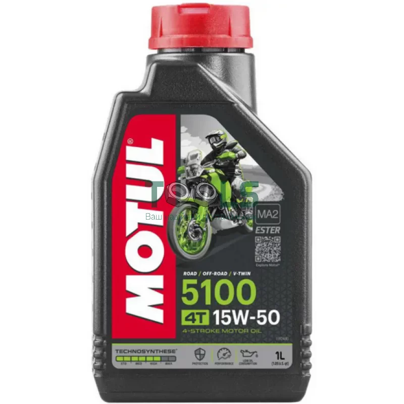 Моторное масло Motul 5100 4T, 15W50 1 л (104080)