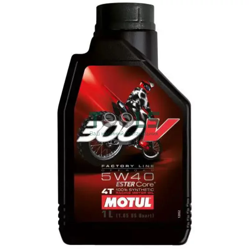 Моторное масло Motul 300V 4T Factory Line Off Road, 5W40, 1 л (104134)