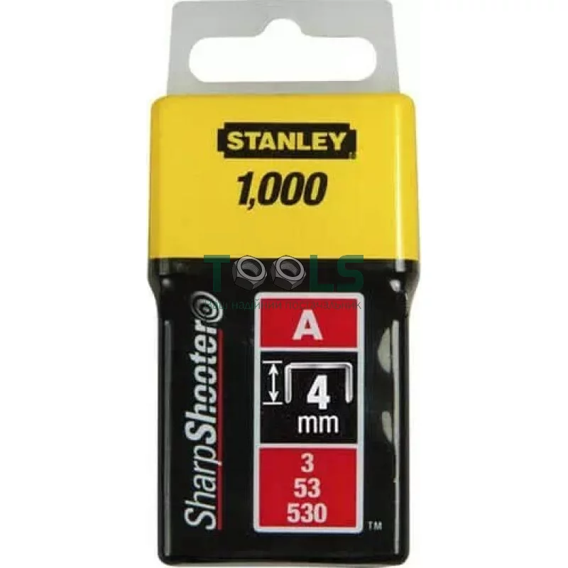 Скобы STANLEY, тип "А", 4 мм, 1000 шт (1-TRA202T)