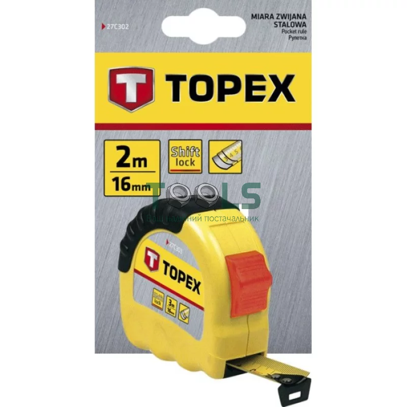 Рулетка Topex (2 м х 16 мм) (27C302)