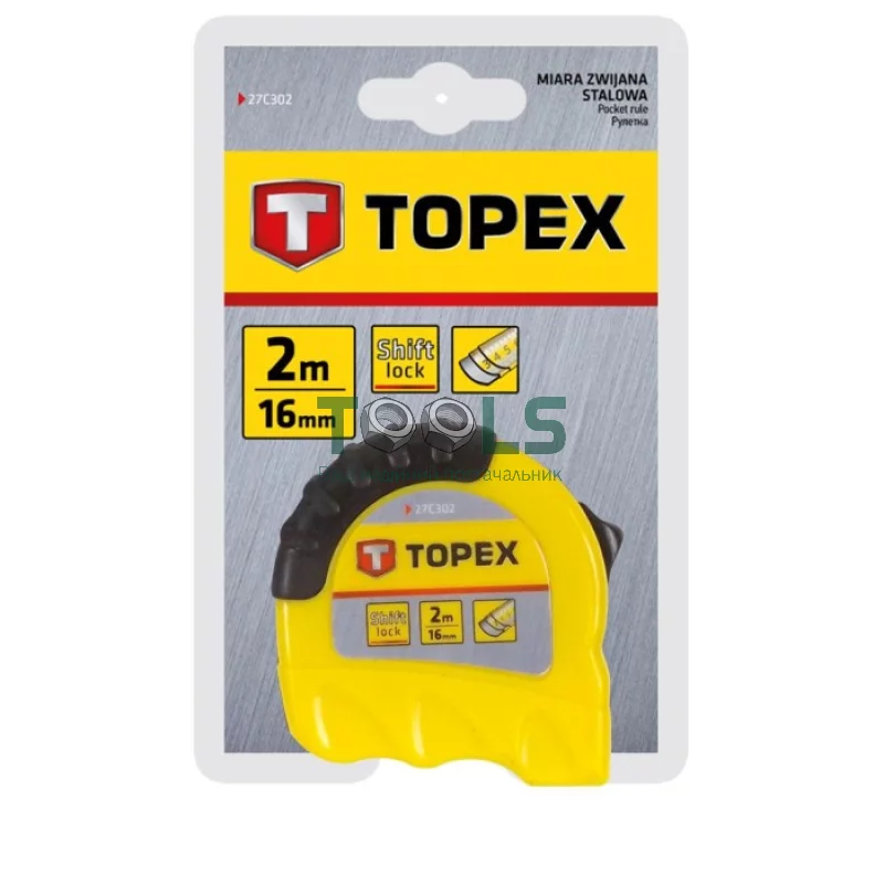 Рулетка Topex (2 м х 16 мм) (27C302)