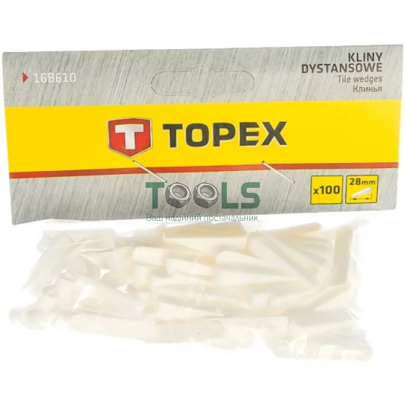 Клинья пластиковые для плитки Topex (28 мм, 100 шт.) (16B610)