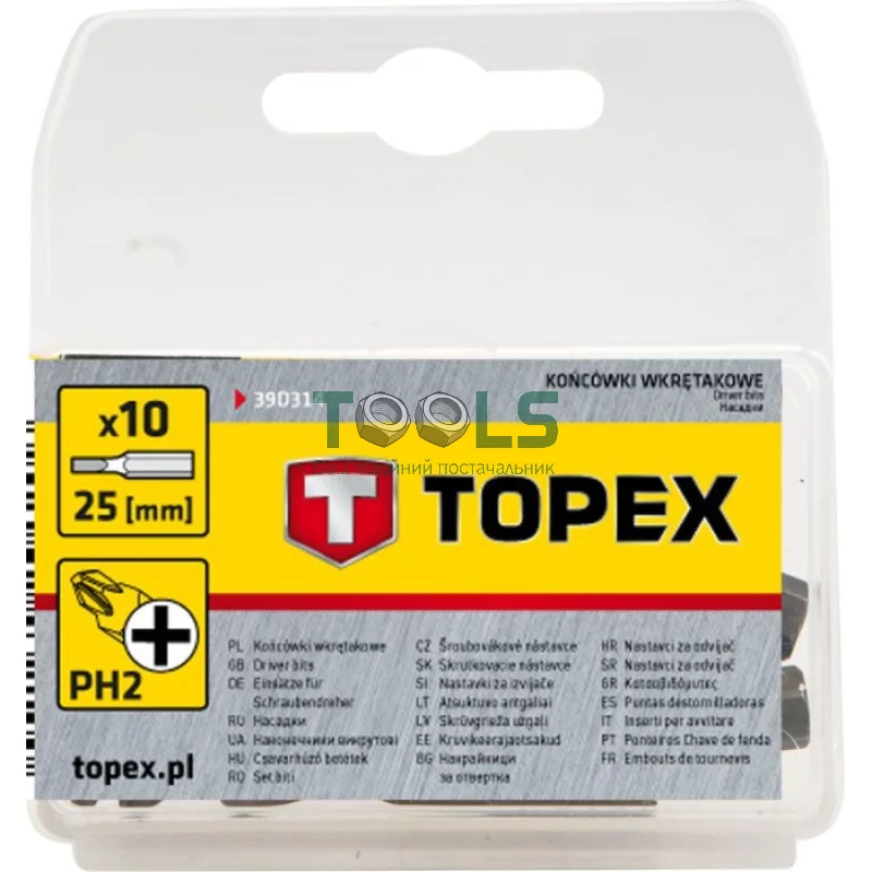 Набір біт Topex (25 мм, 10 шт.) (39D314)