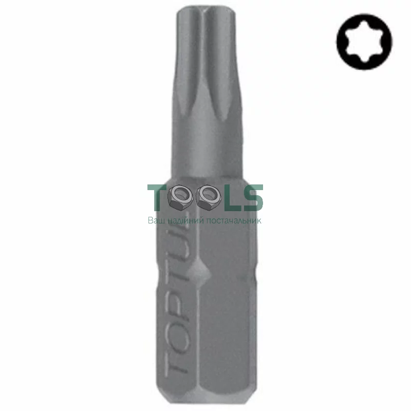 Бита TOPTUL TORX T27 25 мм с отверстием (FSGA0827)