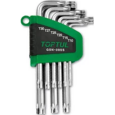 Набір Г-подібних ключів TOPTUL TORX T10-T50, 9 шт. (GSN-09SS)