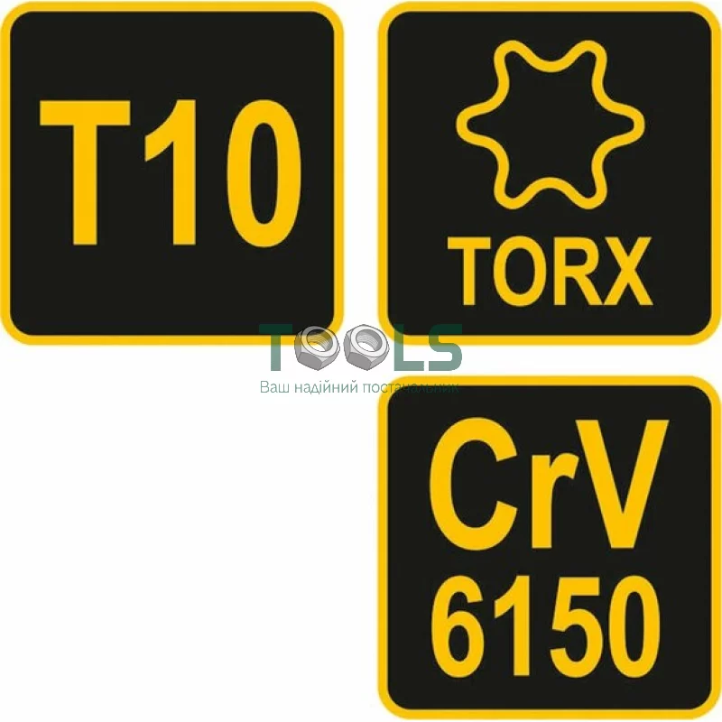 Ключ VOREL TORX Т10x100x69 мм Cr-V 6150 (56630)