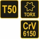 Ключ VOREL TORX Т50x200x115 мм, Cr-V 6150 (56638)