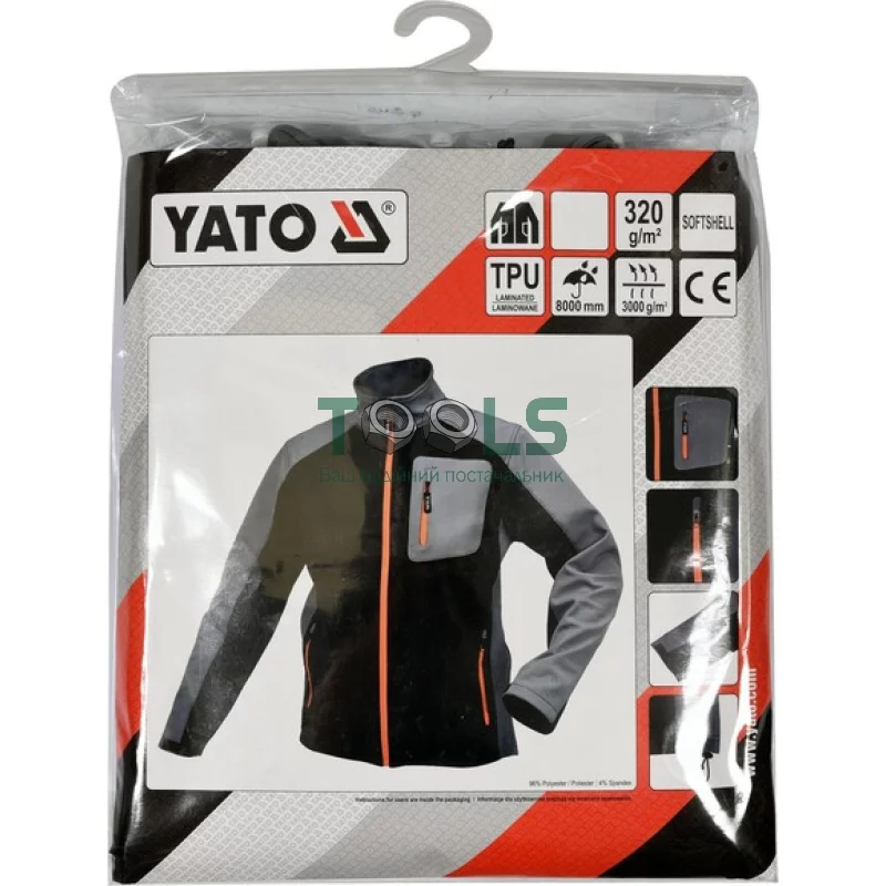 Куртка SoftShell чорна-сіра YATO YT-79535 розмір XXXL