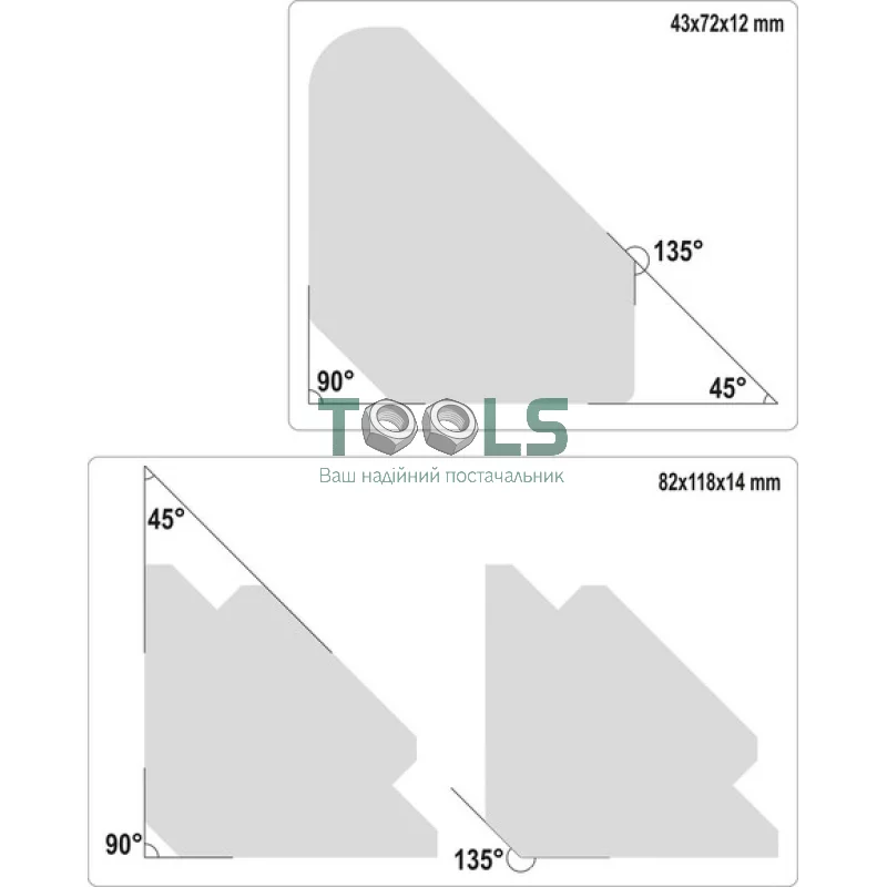 Набор сварочных магнитных уголков YATO YT-08678