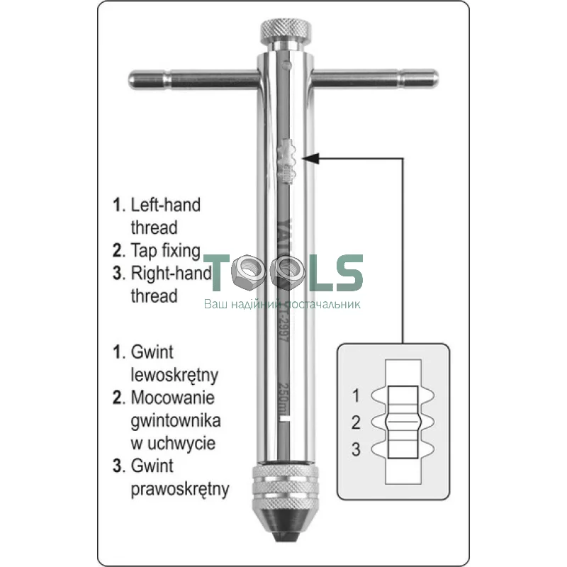 Вороток для мітчиків з тріскачкою YATO YT-2997