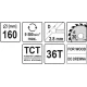 Диск пильный YATO по дереву 160х30х2.8х2.0 мм, 36 зубцов (YT-6057)