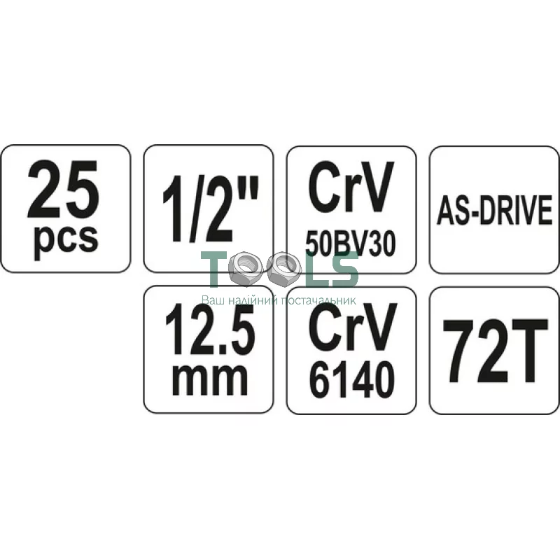 Набор торцевых головок YATO YT-12671