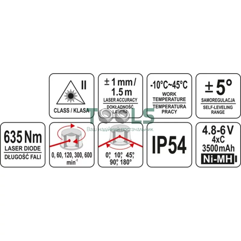 Нивелир лазерный YATO YT-30430