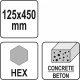 Долото плоске YATO HEX 450х125 мм (YT-47372)