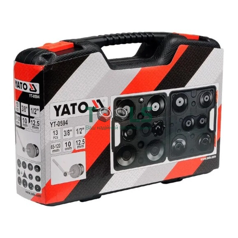 Торцевые головки к масляным фильтрам двигателя YATO, 13 шт (YT-0594)