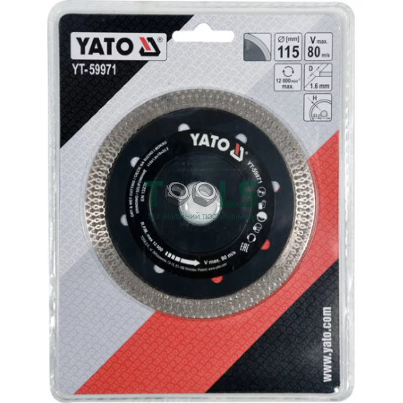 Диск отрезной YATO 115x1.6x10x22.2 мм (YT-59971)