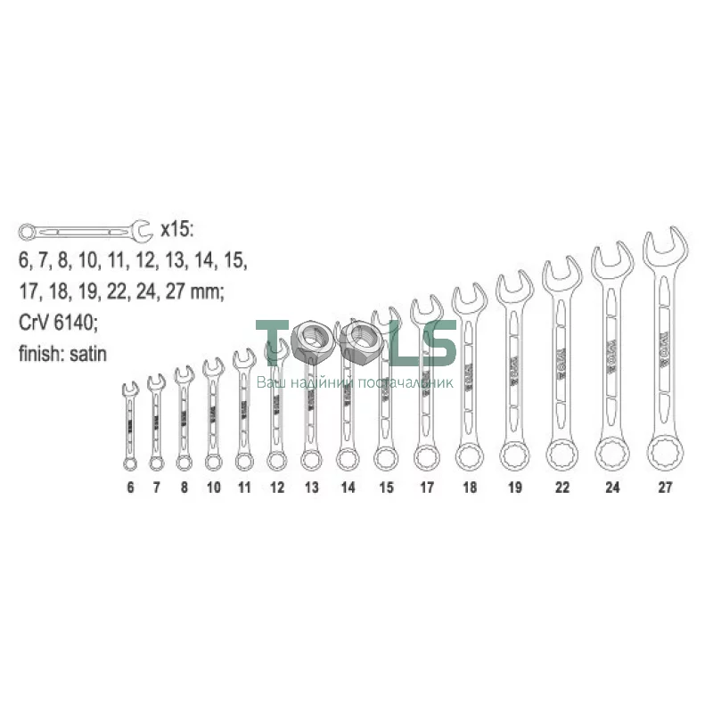 Набір комбінованих ключів YATO YT-0065