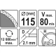 Диск алмазный YATO сплошной 115x5,3x22,2 мм для мокрой резки (YT-6012)