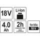 Аккумулятор YATO 18V, 4.0 А/час (YT-82844)