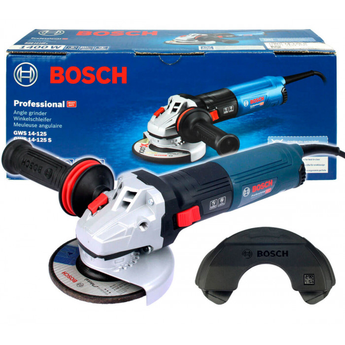 Угловая шлифмашина Bosch GWS 14-125 S Professional + кожух с пылеотводом Mechanic AirDuster 125 (06017D0100+19568442013)