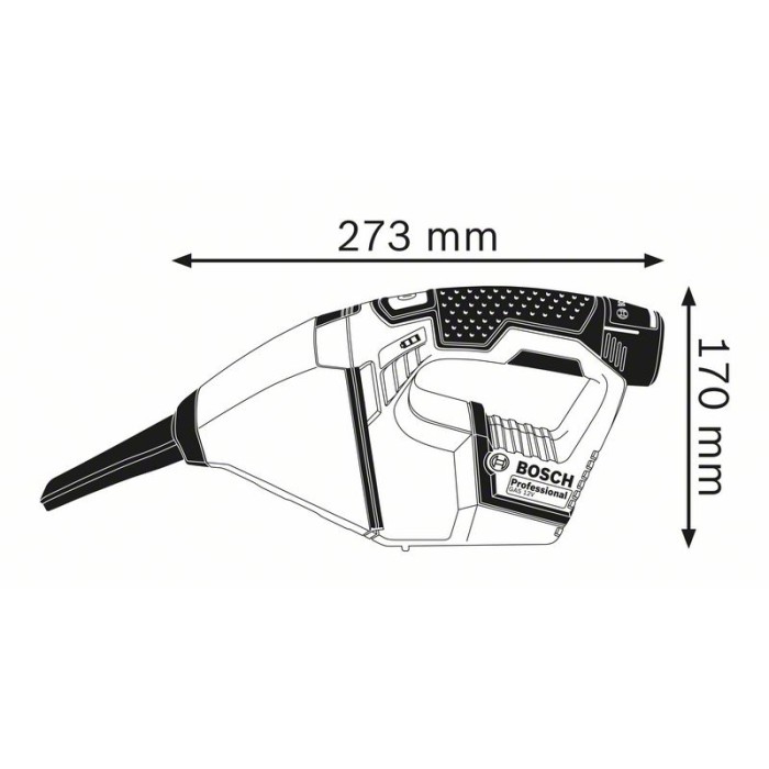Аккумуляторный пылесос Bosch GAS 12V (12 В, без АКБ, 0.35 л) (06019E3000)