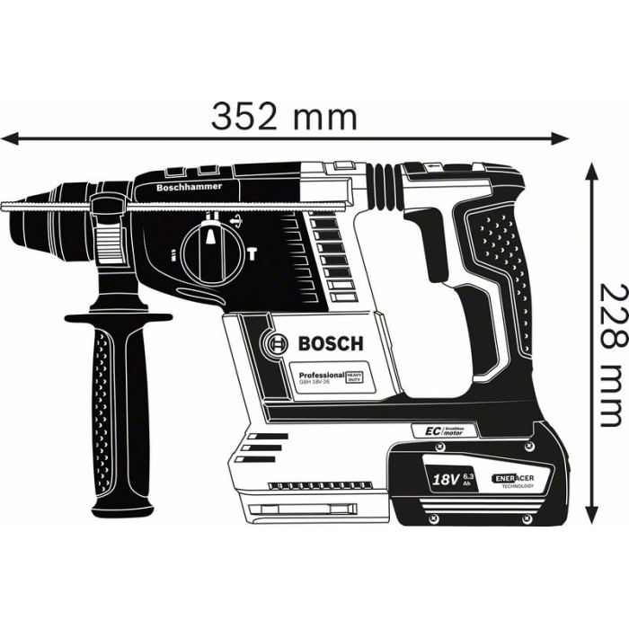 Аккумуляторный перфоратор Bosch GBH 18V-26 (без АКБ, 18 В) (0611909000)