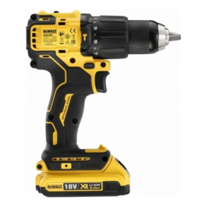 Аккумуляторная ударная дрель-шуруповерт DeWALT DCD709D2T (2х18 В, 2 А*ч, 65 Н*м)