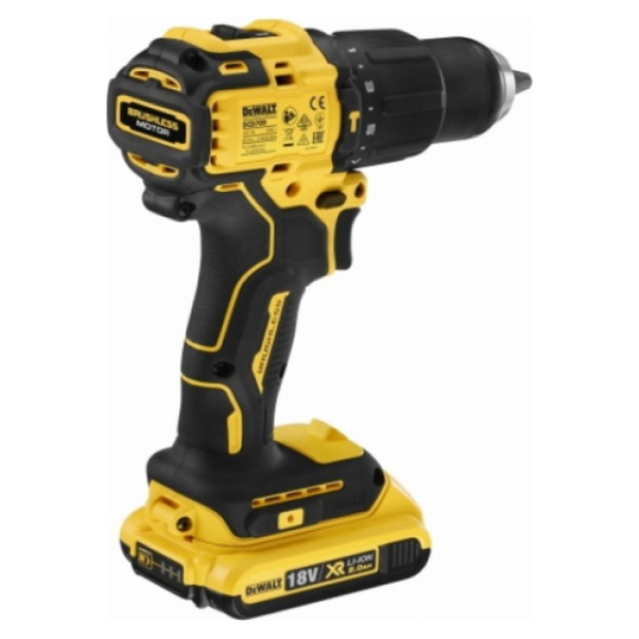 Аккумуляторная ударная дрель-шуруповерт DeWALT DCD709D2T (2х18 В, 2 А*ч, 65 Н*м)