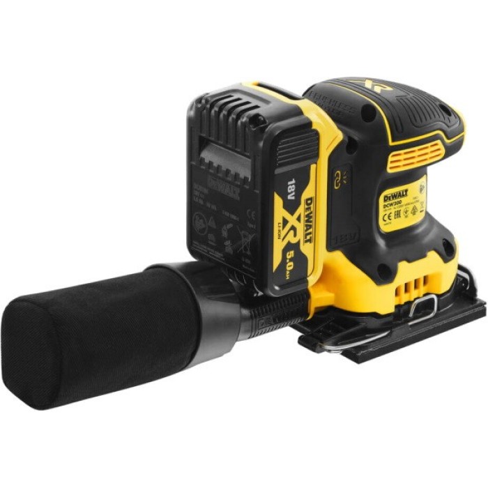 Аккумуляторная вибрационная шлифмашина DeWALT DCW200NT (18 В, без АКБ, 115х108 мм)