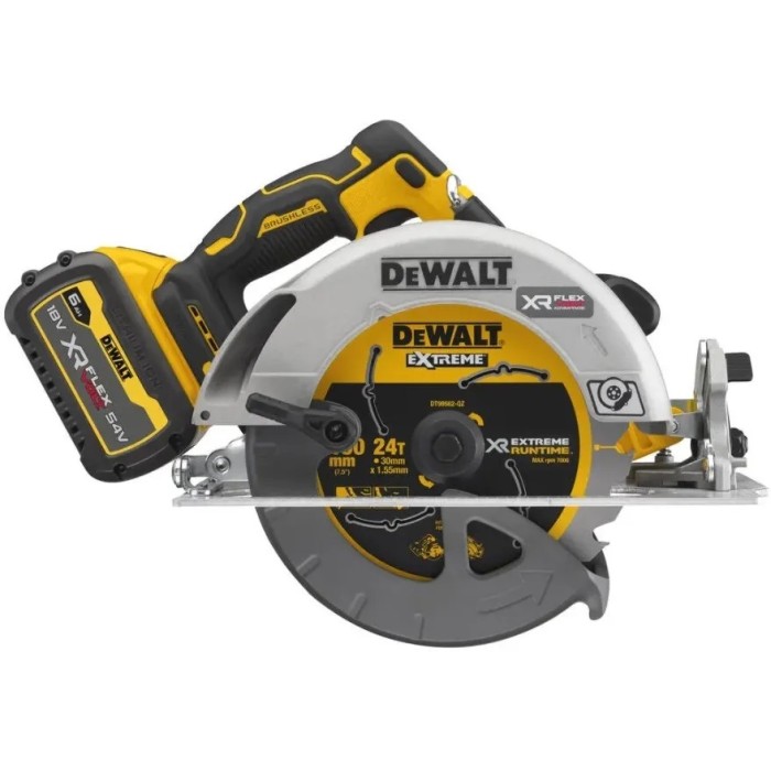 Пила дисковая аккумуляторная бесщеточная DeWALT DCS573T1 (18 В, 6 А*ч, 190 мм)