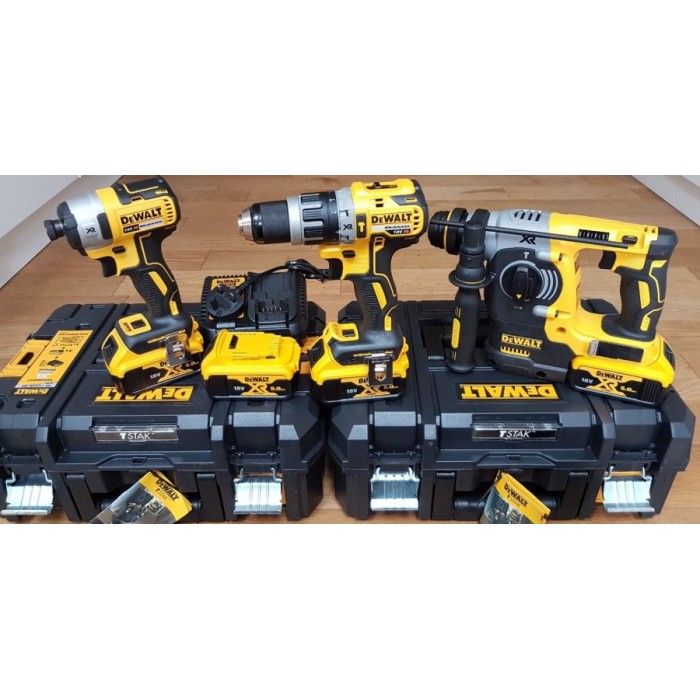Дрель-шуруповерт DeWALT DCD796 + гайковерт DeWALT DCF887 + перфоратор DeWALT DCH273 (DCK368P3T)