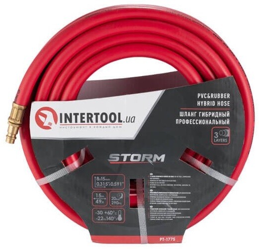 Шланг гибридный 8х15 мм, 15 м Intertool Storm (PT-1775)
