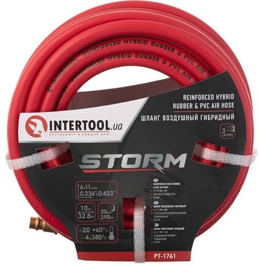Шланг гибридный 6х11 мм, 10 м Intertool Storm (PT-1761)