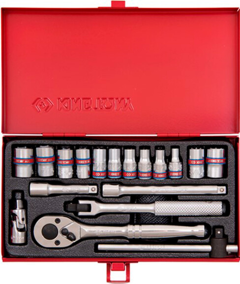 Набор головок KING TONY 1/4" 18 предметов, 4-12 мм EVO (2519MRL)