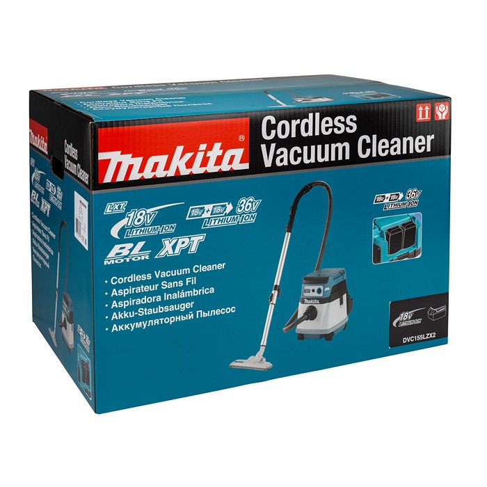 Аккумуляторный пылесос Makita DVC155LZX2 (2х18 В, без АКБ, 15/12 л)