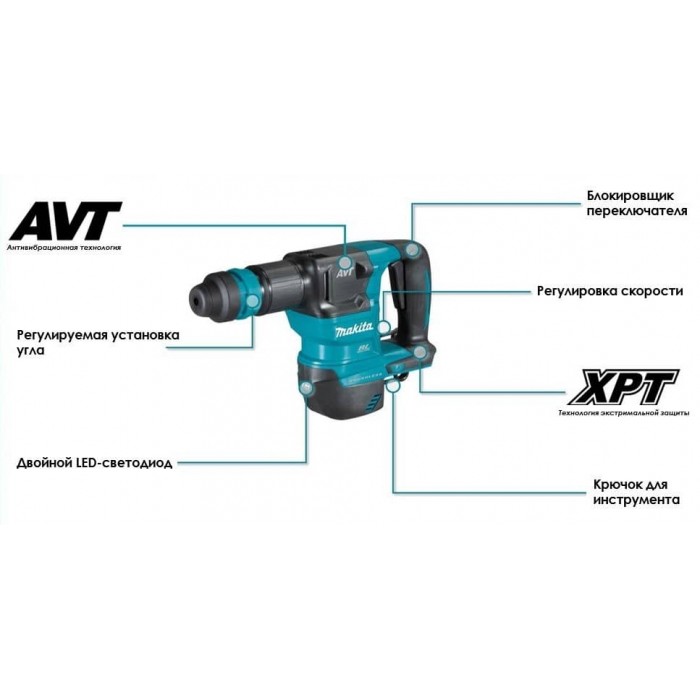 Аккумуляторный отбойный молоток Makita DHK180Z (18 В, без АКБ, 3.1 Дж)