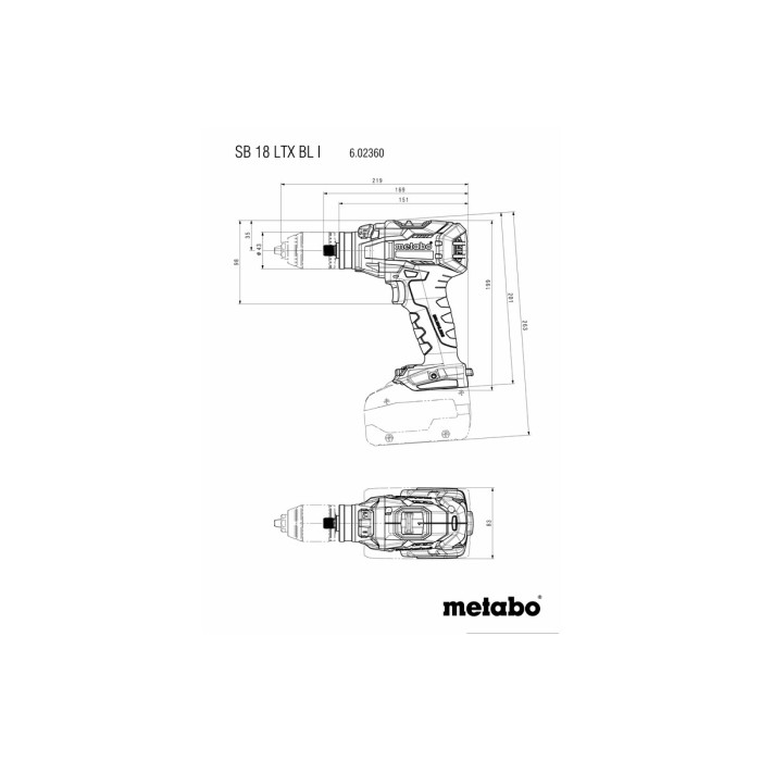 Аккумуляторная ударная дрель-шуруповерт Metabo SB 18 LTX BL Q I (18 В, 2х5.5 А*ч) (602361660)