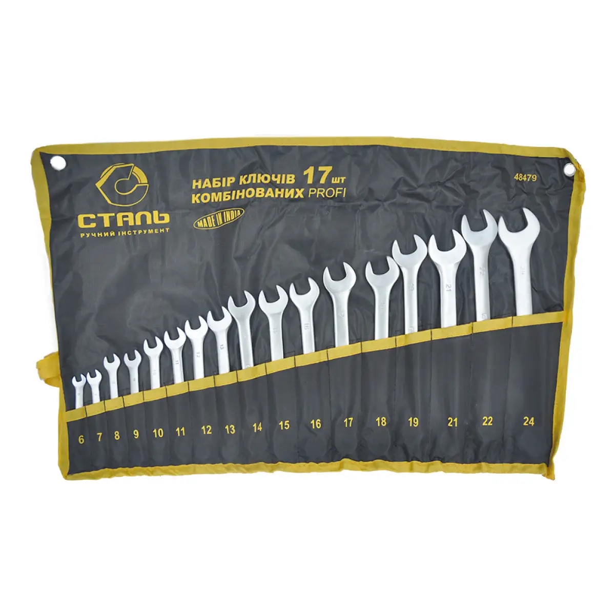 Набор ключей комбинированных CRV из 17 шт. SATIN Сталь