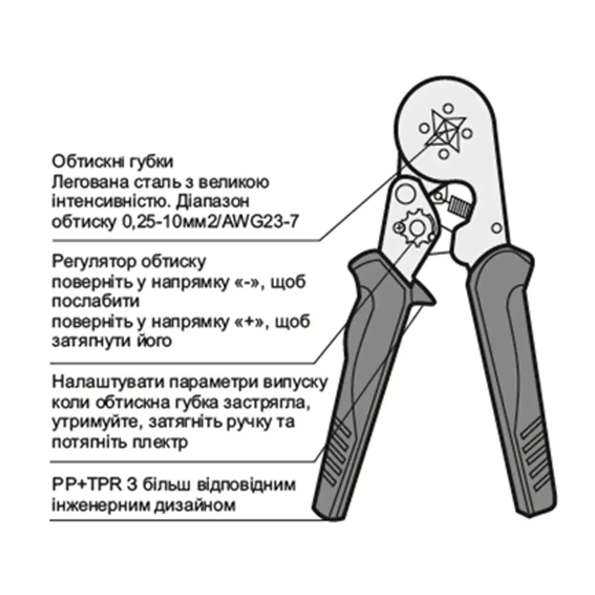 Инструмент для обжима Сталь 41176, 180 мм.