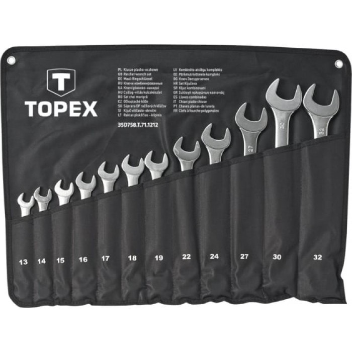 Набор ключей комбинированных Topex (13-32 мм, 12 шт.) (35D758)