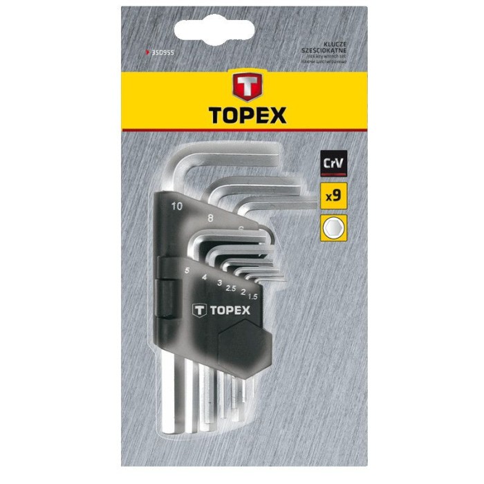Набор ключей шестигранных Topex (1.5-10 мм) (35D955)