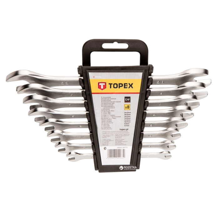 Набор ключей рожковых Topex (6-22 мм, 8 шт) (35D656)